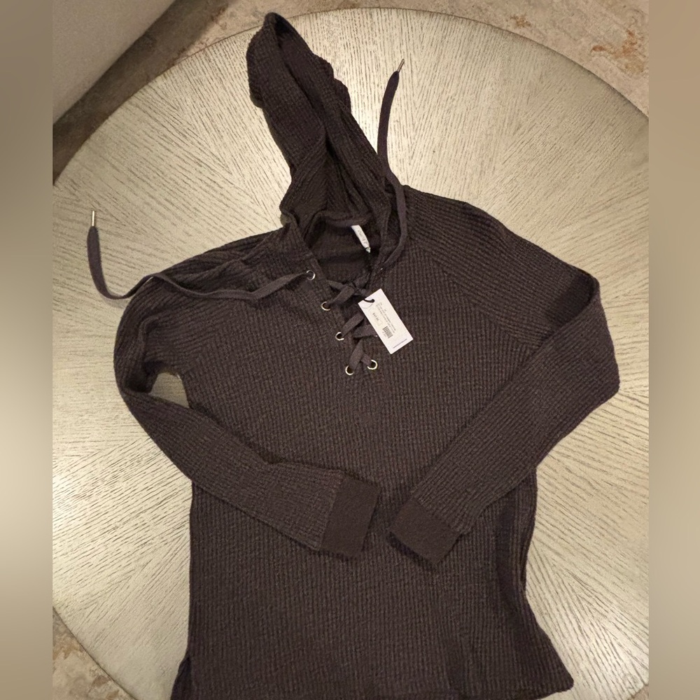 Z Supply Lace Up Soft Hoodie Size med nwt